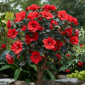 Гибискус Миднайт Роуз купить по цене от 269р. в интернет-магазине «Посадика» с доставкой почтой в в  Башкортостане и по всей России – [изображение №1].